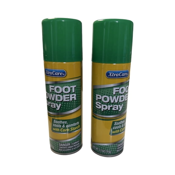 Xtra Care Foot Powder Spray 2.5 oz  Odor Control & Moisture Absorbing (2 Pack)