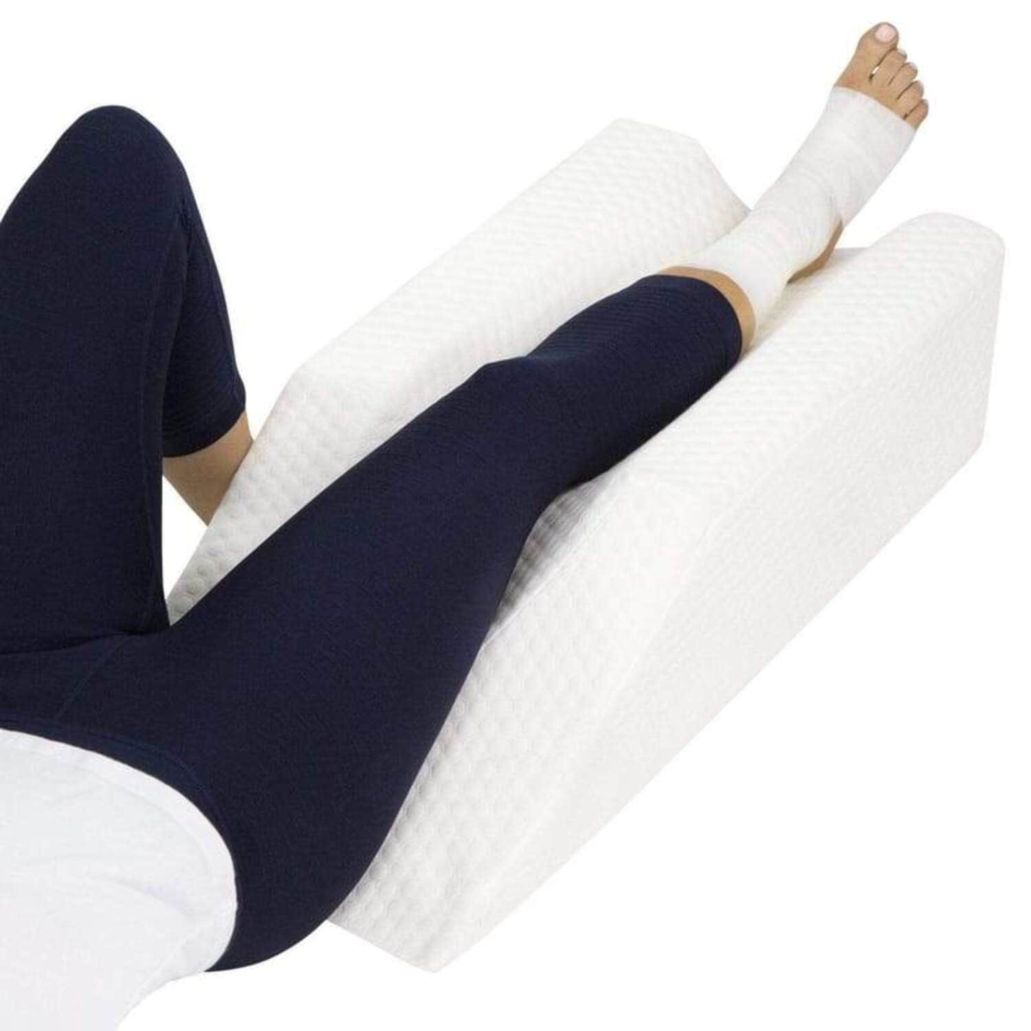Xtra-Comfort Leg Elevation Pillow Orthopedic Support Cushion for Knee, Leg, and Ankle Surgery or Injury Recovery
