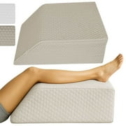 Xtra-Comfort Memory Foam Leg Elevation Pillow   Wedge Pillow for Swelling, Circulation, Pain Relief, Post-Surgery Support, Beige
