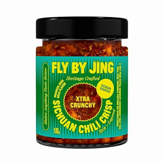 Xtra Crunchy Sichuan Chili Crisp: Spicy, Tingly, Savory, Vegan, Nut-Free, Sugar Free Premium Chili Crunch - Good on Noodles, Proteins, Veggies and Everything, 6oz () Pack of 1