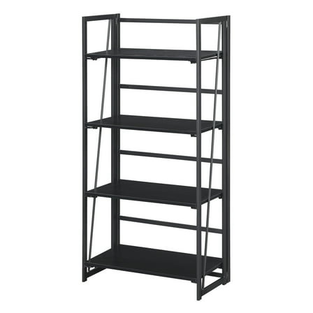 Xtra Folding 4 Tier Bookshelf, Black