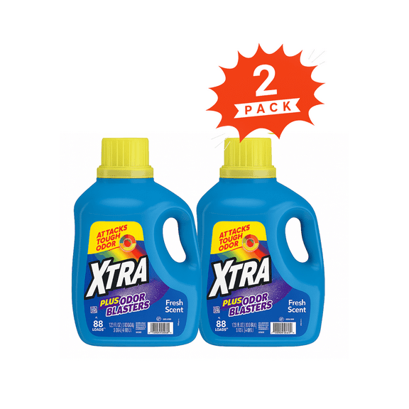 Xtra Fresh Scent Liquid Laundry Detergent (Pack 2) - 176 Loads, 272.8fl