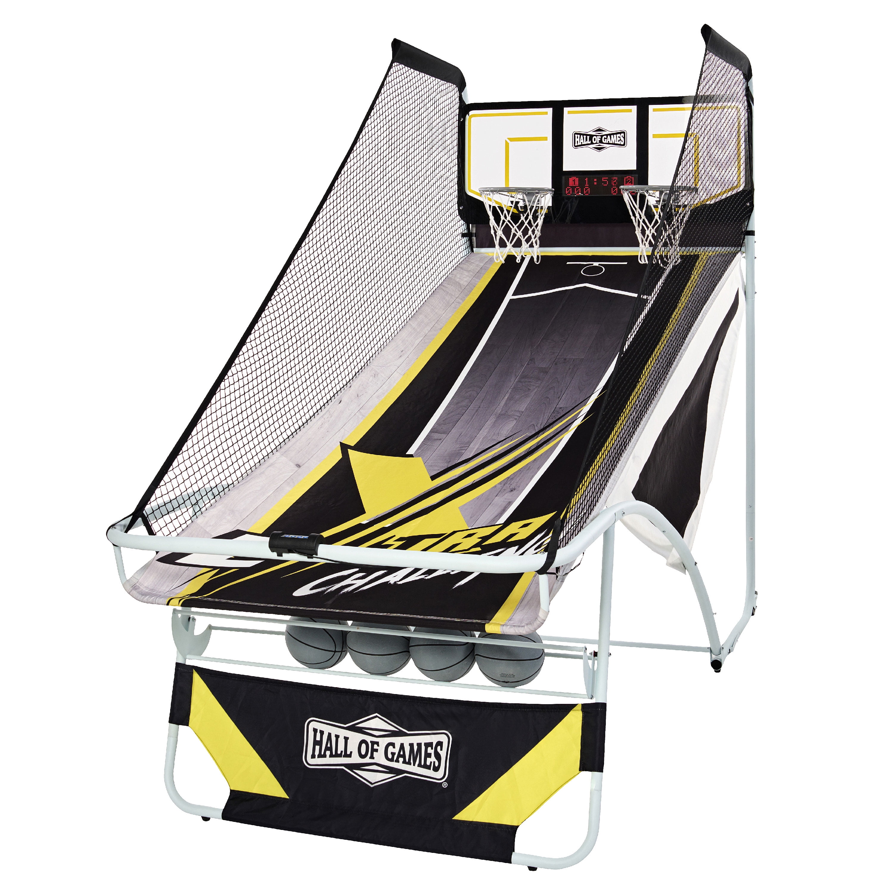 Xtra Long Shot Arcade Basketball Game Indoor, 92 in Tall Electronic Basketball Game by Hall of Games