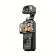 Xtra Muse Pocket Vlogging Camera with 3-Axis Gimbal Stabilizer, 4K/120fps Camcorder, Fast Focusing, Face/Object Tracking, Digital Video Camera with Microphones for Photography