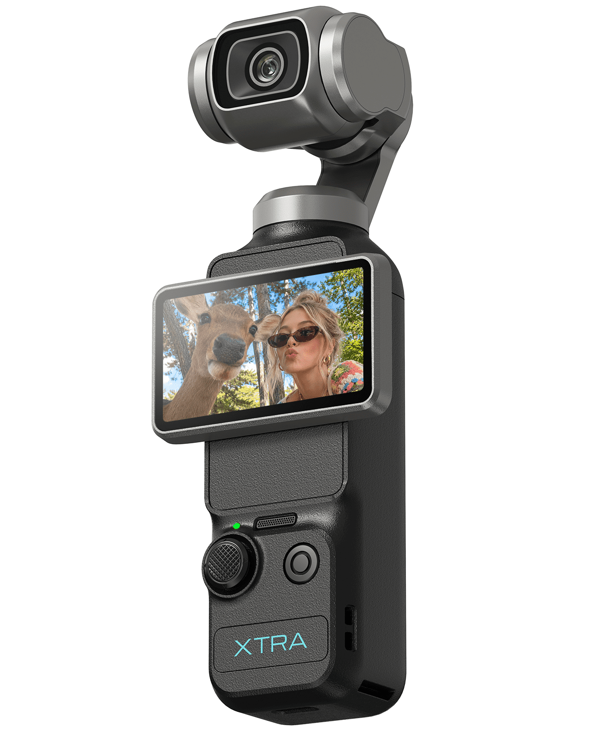 Xtra Muse 4K 120fps 3-Axis Pocket Gimbal Camera, 9.4MP 1-Inch CMOS Vlogging Camera, 10-bit X-Log, 4X Digital Zoom, Black 1 Unit