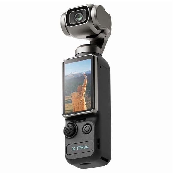 Xtra Muse 4K 120fps 3-Axis Pocket Gimbal Camera, 9.4MP 1-Inch CMOS Vlogging Camera, 10-bit X-Log, 4X Digital Zoom, Black 1 Unit