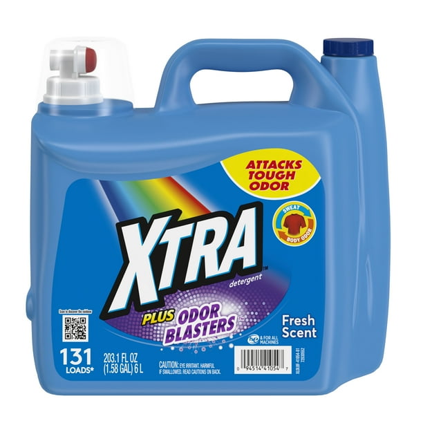XTRA Laundry Detergent Liquid Plus Odor Blasters, 131 Loads, 203.1