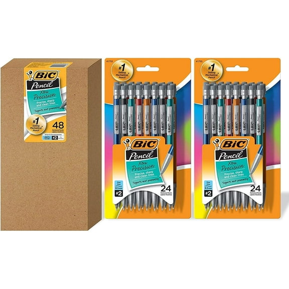 Xtra-Precision Mechanical Pencil, Metallic Barrel, Fine Point (0.5mm), 48-Count