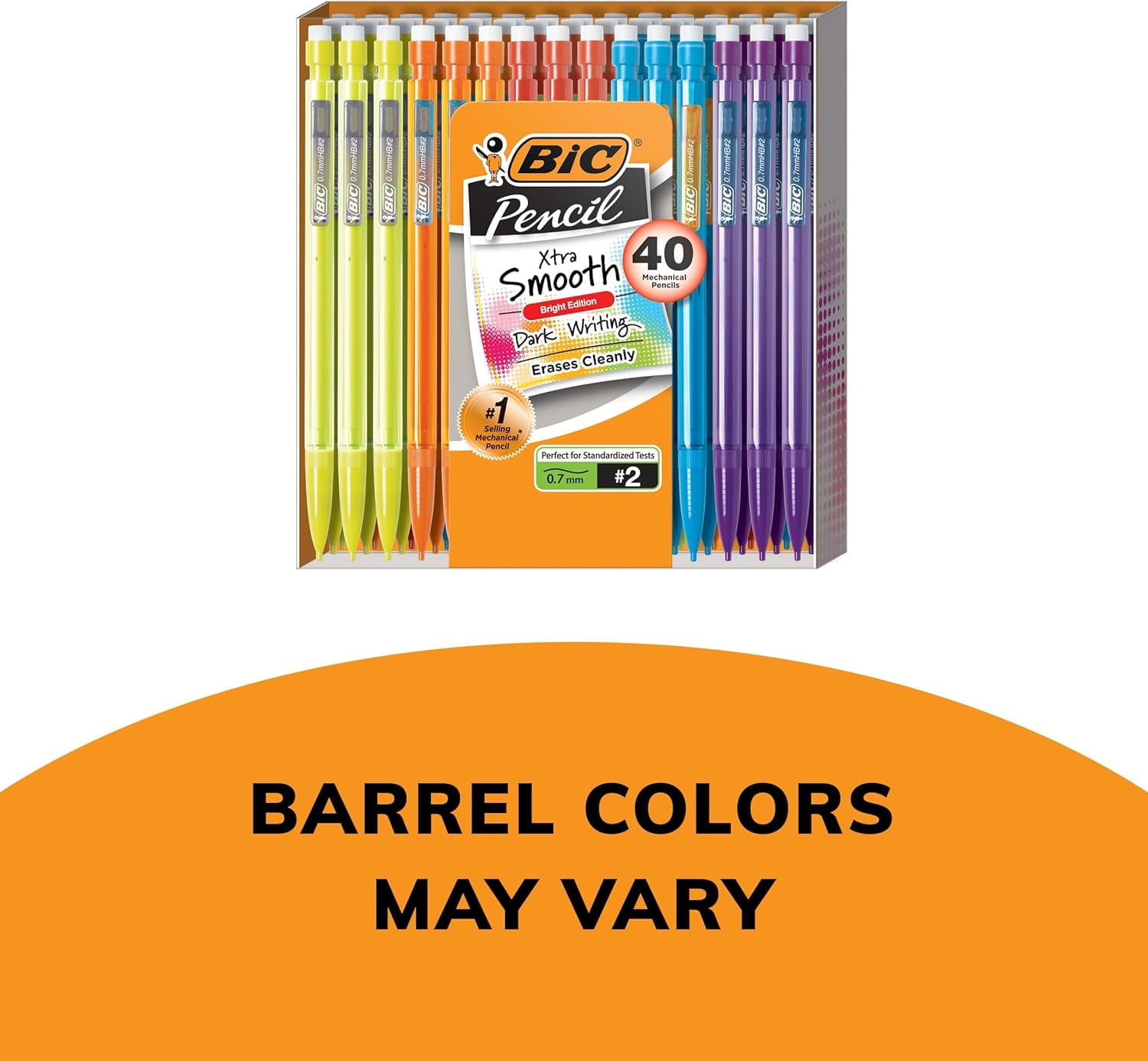 Xtra-Smooth Mechanical Pencils With Erasers (Mpce40-Blk), Bright Edition Medium Poi[3]
