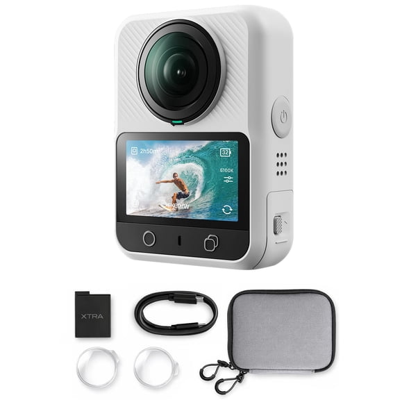 Xtra Sphra360 Action Camera,360 Panoramic,8K/5OFPS 100MP High Resolution Cameras,105GB Built-in Storage Waterproof Action Camera for Vlogging Video