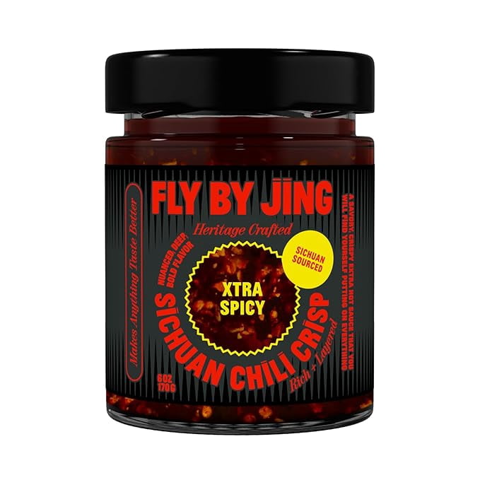 Xtra Spicy Sichuan Chili Crisp: Premium Chili Oil w/Crunchy Garlic and Shallots - Spicy, Savory, Vegan, Sugar Free Hot Sauce - Good on Noodles, Proteins, Veggies & Anything, 6oz ()