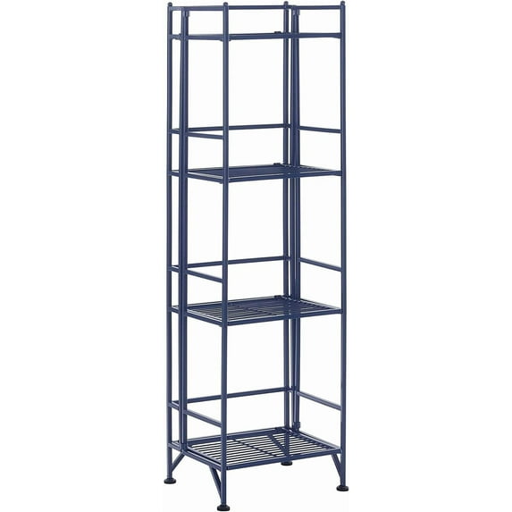 Xtra Storage 4-Tier Folding Metal Shelf, Cobalt Blue