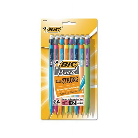 Xtra-Strong Mechanical Pencil Value Pack 0.9 mm, HB 2.5, Black Lead, Assorted Barrel Colors, 24/Pack