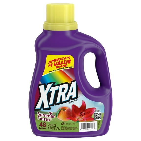 Xtra Summer Fiesta Liquid Laundry Detergent (Pack 1) - 48 Loads, 57.6fl
