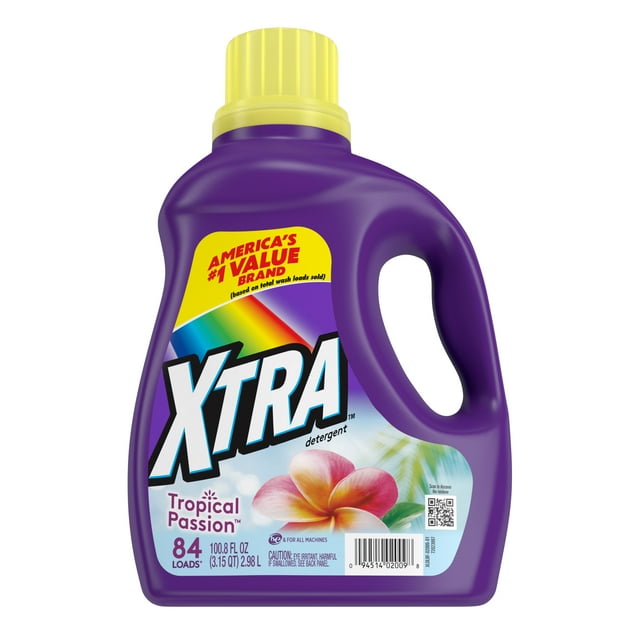 Xtra Tropical Passion, 84 Loads Liquid Laundry Detergent, 100.8 fl oz