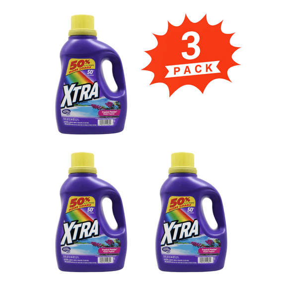 Xtra Tropical Passion Liquid Laundry Detergent (Pack 3) - 144 Loads, 172.8fl
