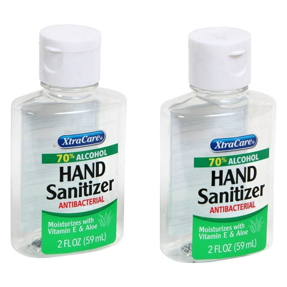 XtraCare Antibacterial Hand Sanitizer Travel Size 2oz 2 Pack Aloe