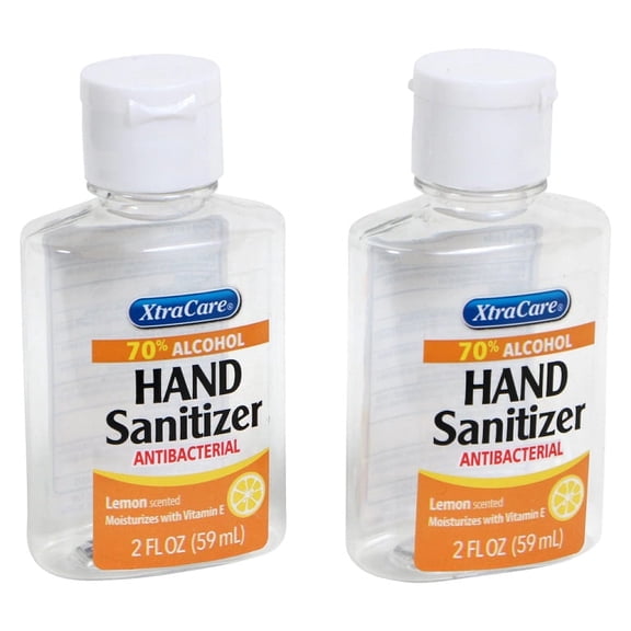 XtraCare Antibacterial Hand Sanitizer Travel Size 2oz 2 Pack Lemon