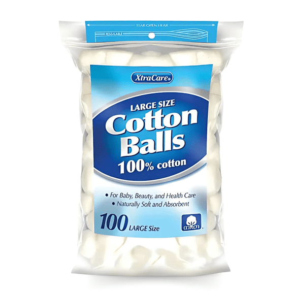 XtraCare Cotton Balls Large Size – 100% Pure Cotton, – 100 count