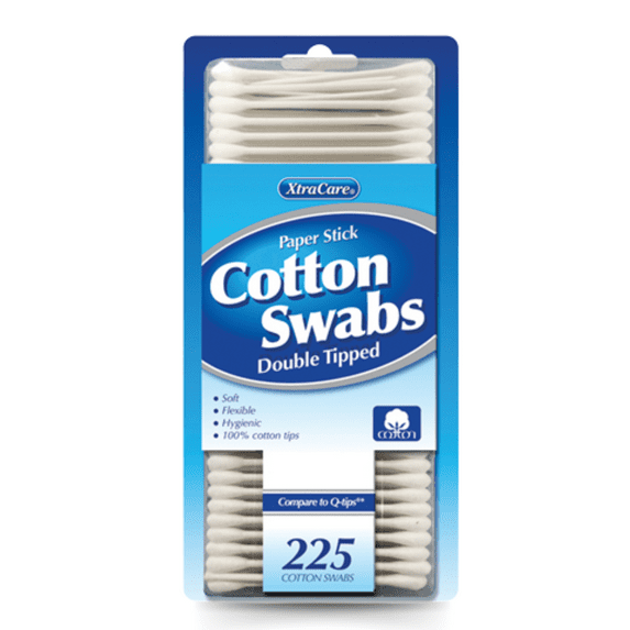 XtraCare Cotton Swabs, 225 Sticks– Soft, Flexible & Double-Tipped