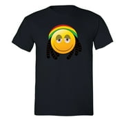 XtraFly Apparel Men's Rasta Emoji T-shirt Jamaica Marijuana Funny Icons 420 High Weed Smiley Gift Tee