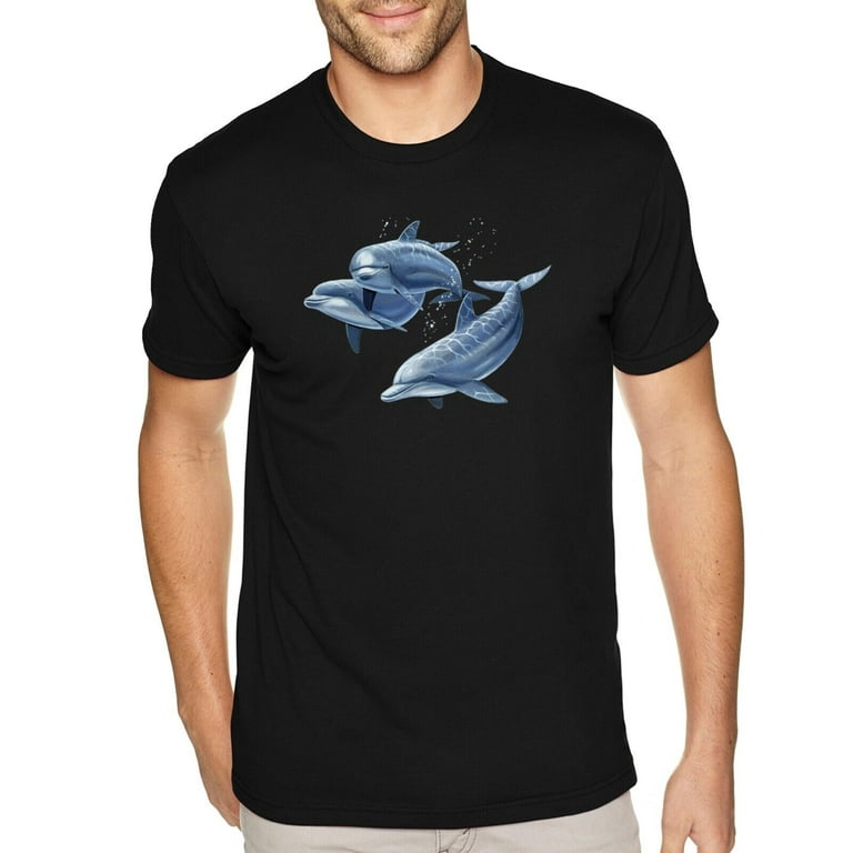 XtraFly Apparel Men's Tee Dolphin Trio Pod Fish Fishing Beach Crewneck  T-shirt