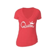 XtraFly Apparel Women's Mother's Day t shirt Queen Crown Signature T-shirt S-6X Wife Mom t-shirt