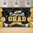 thumbnail image 1 of XtraLarge Congrats Grad Banner,Congratulations Grad Banner Graduation Party Photoshoot Backdrop 2024 Graduation Prom Party Decorations Black and Gold, 1 of 4
