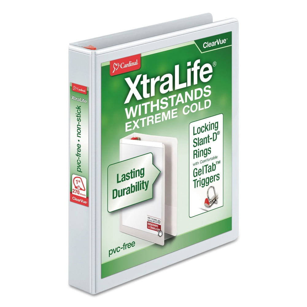 XtraLife ClearVue Non-Stick Locking Slant-D Ring Binder, 3 Rings, 3 XtraLife ClearVue Non-Stick Locking Slant-D Ring Binder, 3 Rings, 3