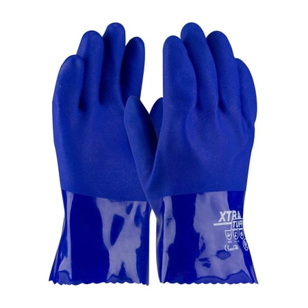 XtraTuff 58-8655/XL Oil Resistant PVC Glove with Seamless Liner and Rough Coating, 10"