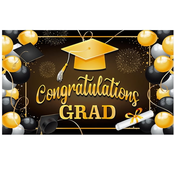 Xtralarge Congrats Grad Banner - 72x44 Inch | Congrats Grad We are So Proud of You Banner, Graduation Decorations Class of 2026 | 2026 Graduation Decorations, Graduation Party Decorations, #P