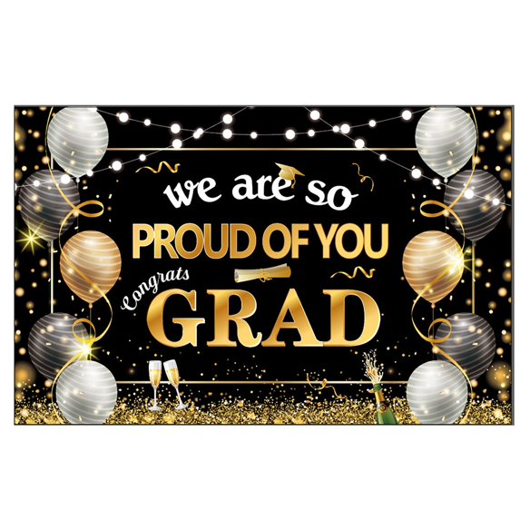 Xtralarge Congrats Grad Banner - 72x44 Inch | Congrats Grad We are So Proud of You Banner, Graduation Decorations Class of 2026 | 2026 Graduation Decorations, Graduation Party Decorations, #A