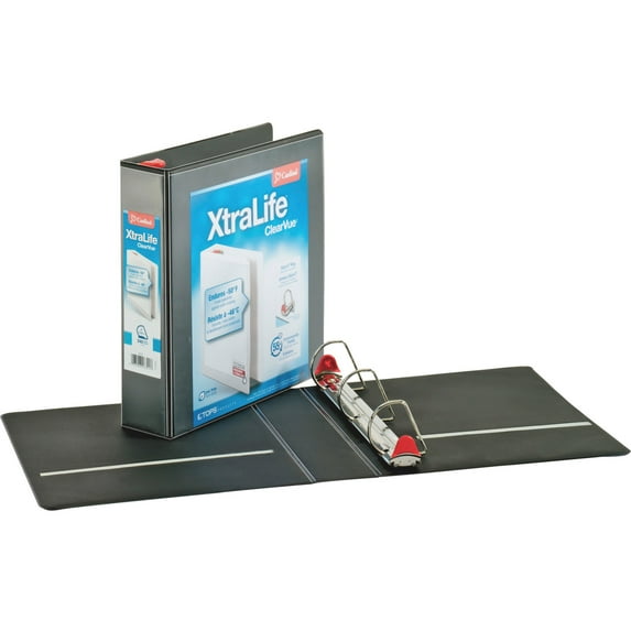 Xtralife Clearvue Non-Stick Locking Slant-D Ring Binder, 3 Rings, 2" Capacity, 11 X 8.5, Black | Bundle of 5 Each