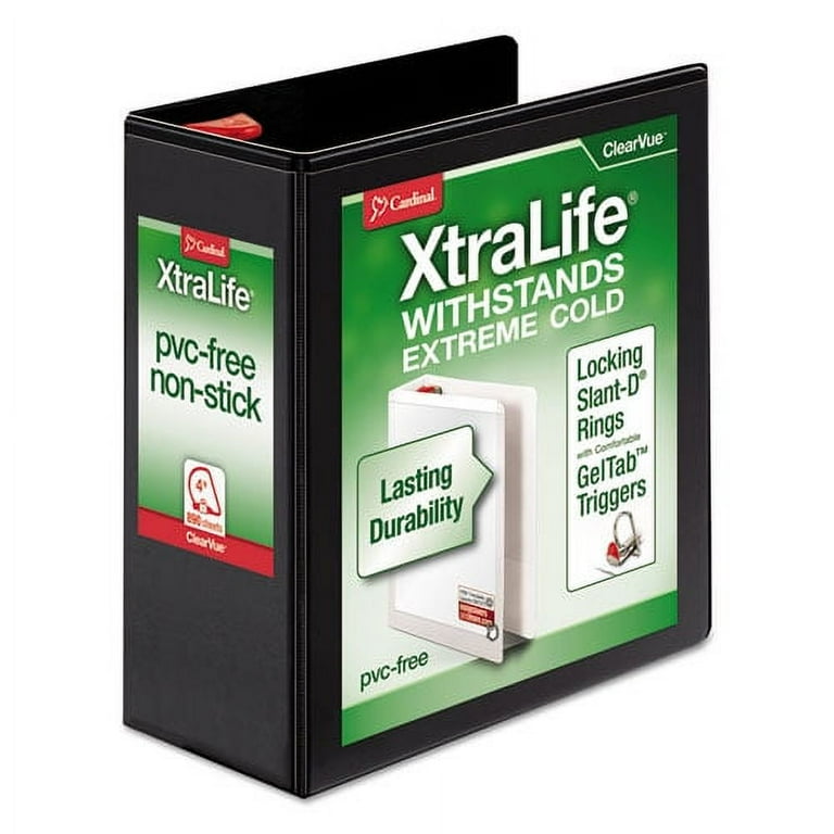 XtraLife ClearVue Non-Stick Locking Slant-D Ring Binder, 3 Rings, 3 XtraLife ClearVue Non-Stick Locking Slant-D Ring Binder, 3 Rings, 3
