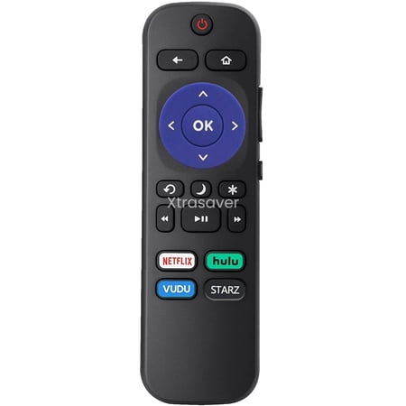 Xtrasaver Replacement Roku TV Remote Control with Netflix HULU VUDU Starz Buttons Compatible for All Onn/TCL/Hisense/Elements Roku Smart TVs
