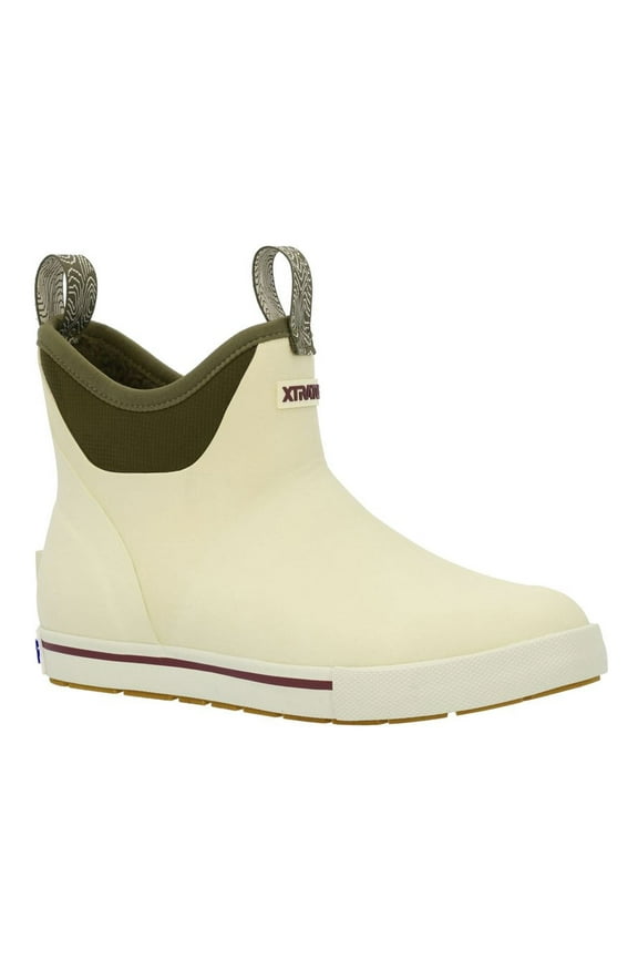 Adult Female 6in ADB Camp Bone White/Dark Olive Ankle Deck Boots, Size: 10 (XWADBC10-10)