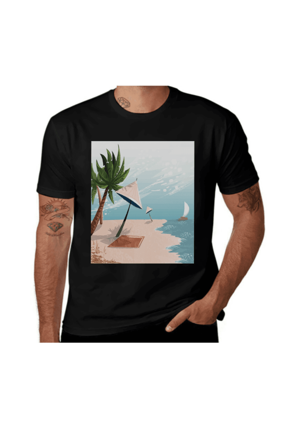 Xtray Effect Passion Flower-Flowers-Pale Blue Grey-Dark Night Blur-Coral- Casual Streetwea Everyday Tshirt Comfortable Wear tee shirt