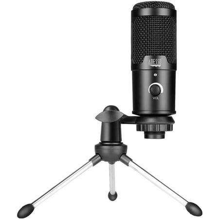 Adesso M4 Wired Condenser Microphone for Video Conferencing, Live Streaming, Meeting Room - 100 Hz to 18 kHz - 680 Ohm -42 dB - Cardioid, Uni-directional - Tripod Mount - USB