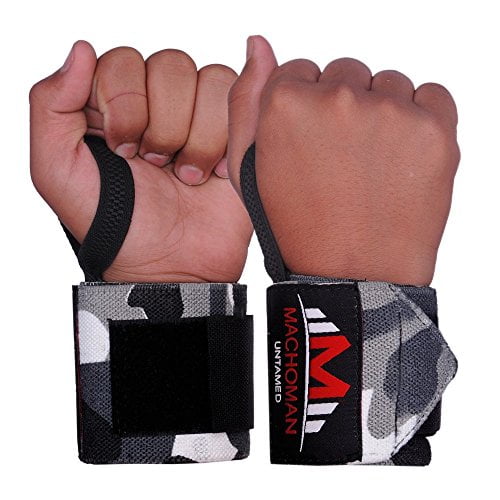 Xtreemgear Weight Lifting Wrist Wraps Support Gym Training Bandage Straps Camo Grey