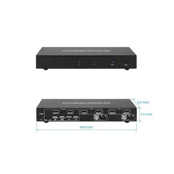 XtremPro 1.2 & USB 2.0 KVM Display Port Switch 4K2K