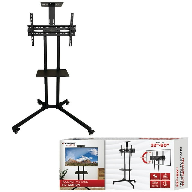 Xtreme 3270 inch Rolling TV Stand, Adjustable Tilt, Television Sizes