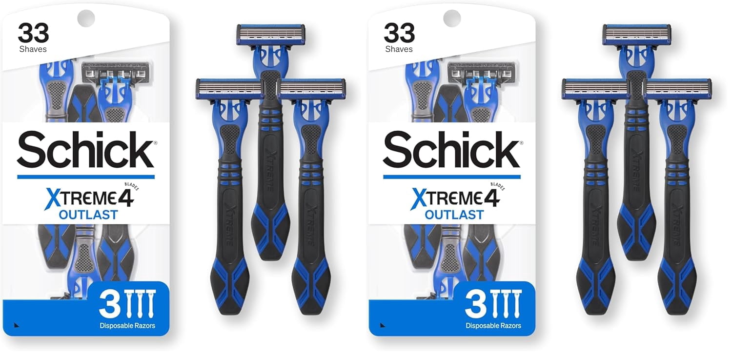 Xtreme 4 Outlast Razor â€” Xtreme4 Disposle Razors Men, 3 Count (Pack of 2)
