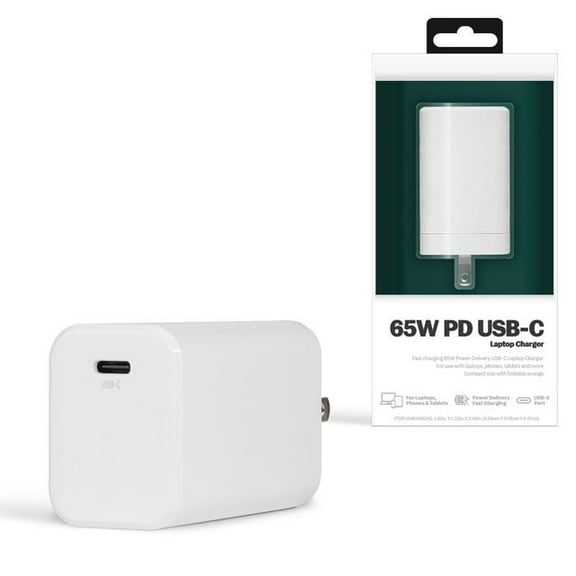 Xtreme 65W USB-C Wall Charger for Laptops with PD Power Delivery, Compact Fast Charging Wall Charger, Compatible with Laptops, Phones, Tablets, MacBooks, iPhones, iPads, Samsung, and More