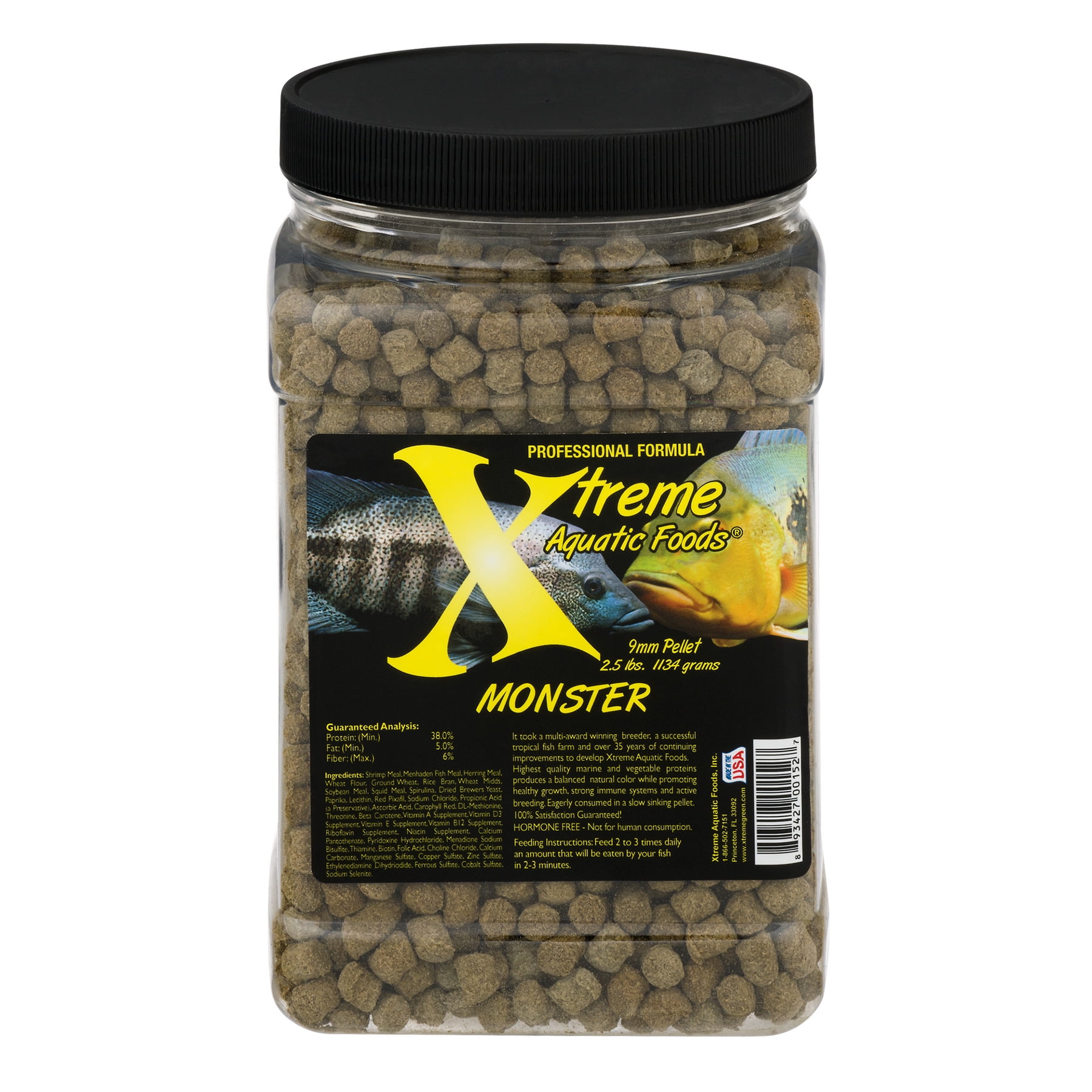 Xtreme Aquatic Monster Krill/Spirulina Pond Fish Food, 32 oz