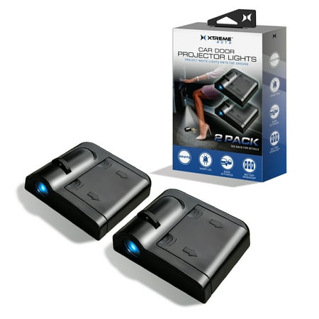 Xtreme Auto LED Car Door Projector Lights, Motion Sensors, Battery-Powered, 2-Pack