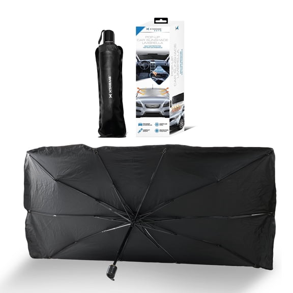 Xtreme Auto Car Windshield Sun Shade Umbrella, Foldable Car Window Sunshade with Reflective Material, UV Block & Heat Protection, Compact Storage, Fits Most Vehicles