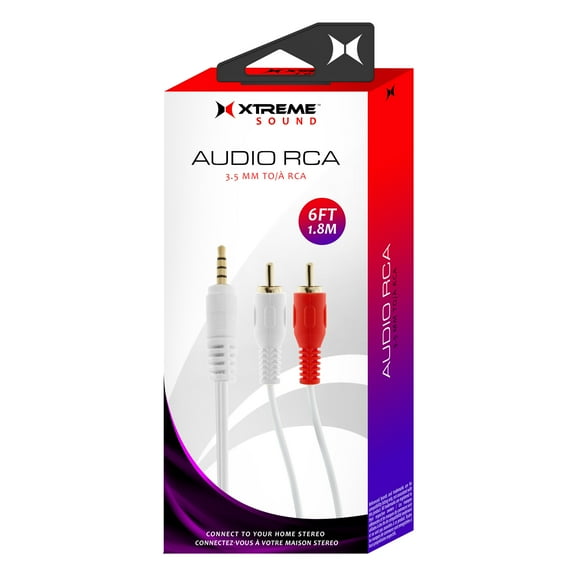 Xtreme Cables 50603 3.5 mm. Audio RCA Cable, 6 ft. - White