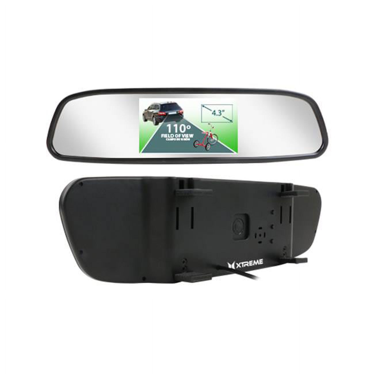 Xtreme Cables XBC61004BLK Rear view Mirror Backup Camera, Black