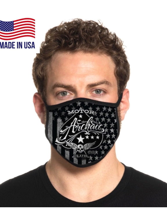 Affliction Mask Skeleton Biker Face Mask Black Washable Reusable