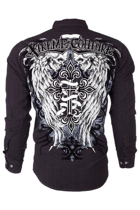 Affliction Men's Button down Shirt Kings Fall